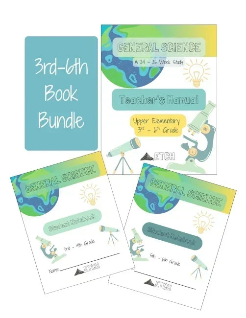 Etch Studies general science 3rd-6th book bundle: teacher manual and student notebooks
