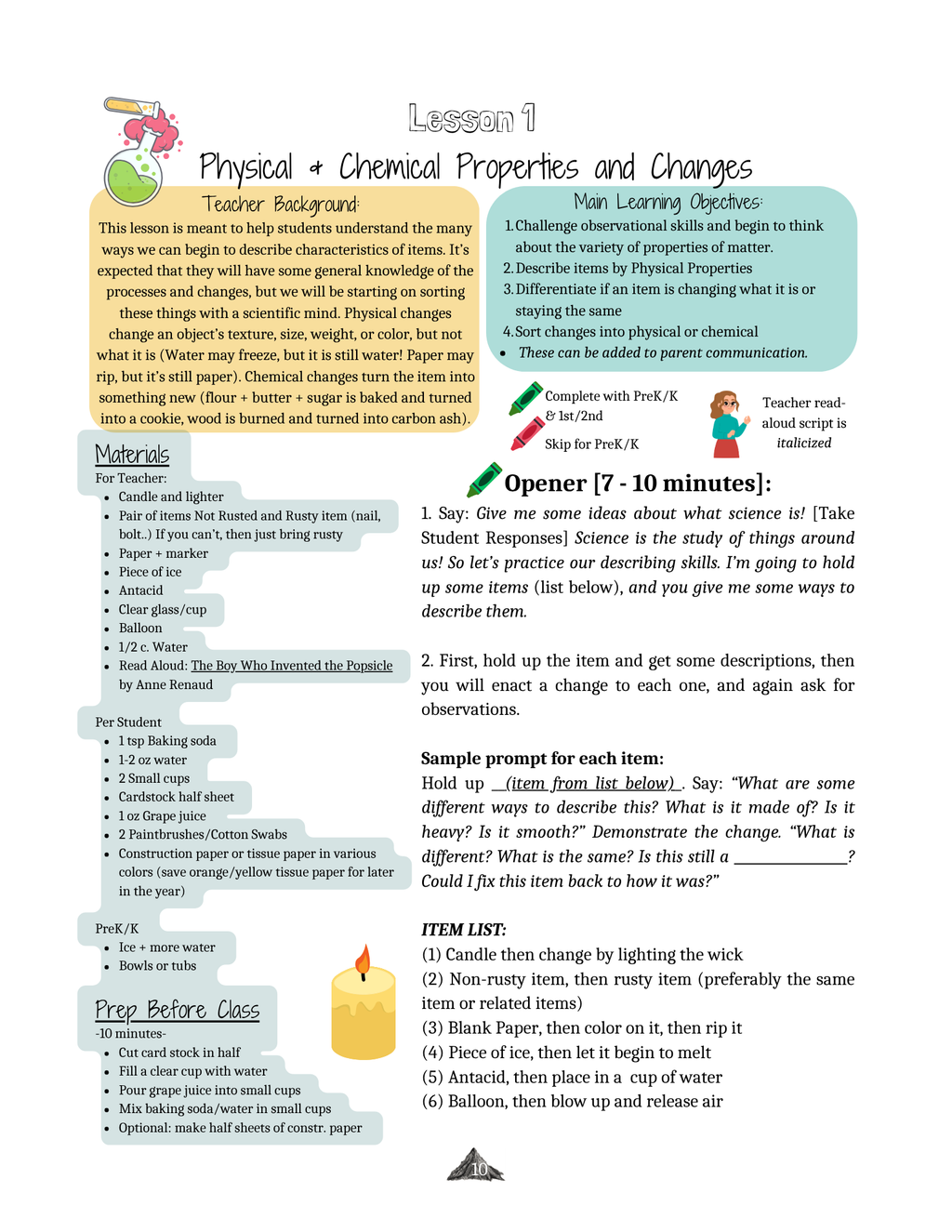 General Science Teacher Manual PreK-2nd