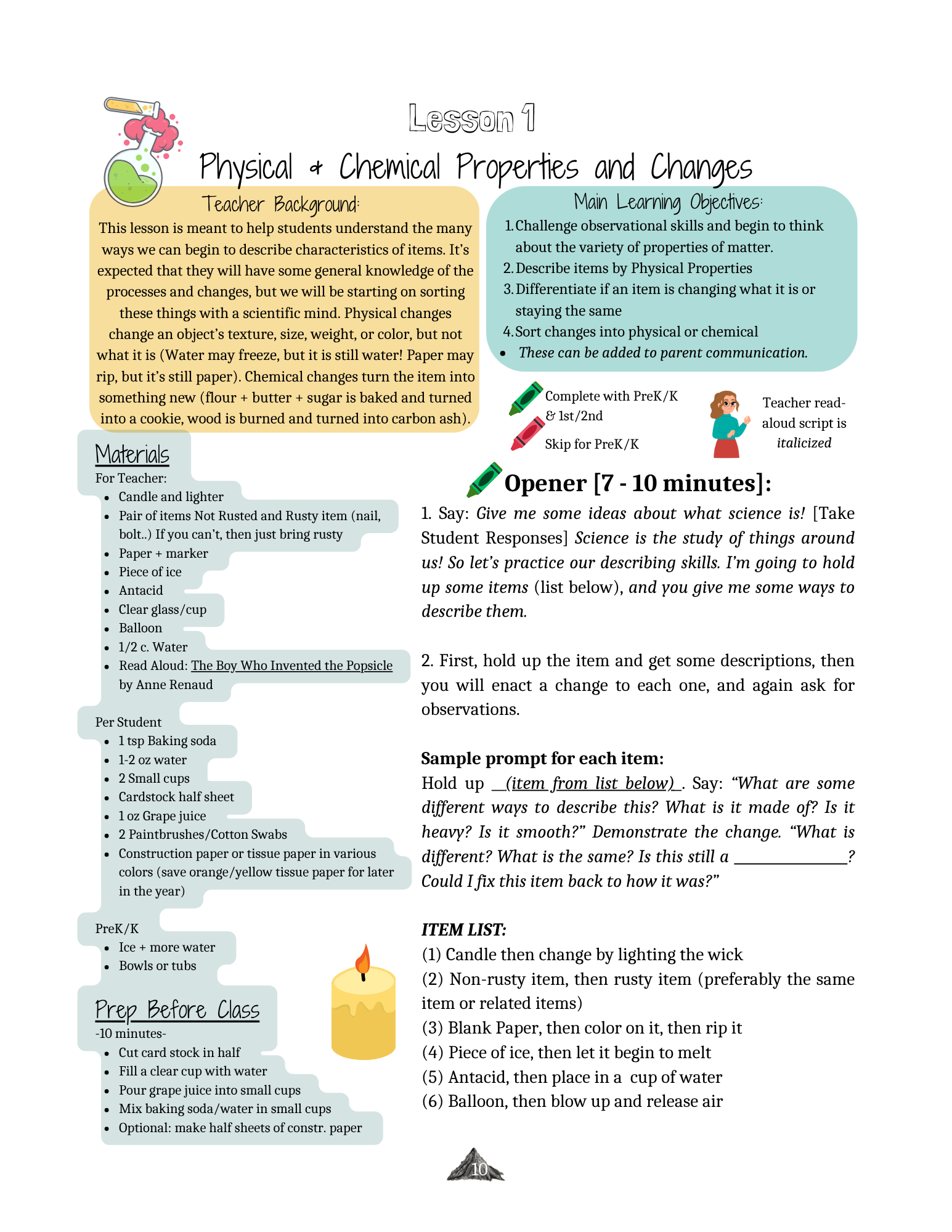 General Science Teacher Manual PreK-2nd