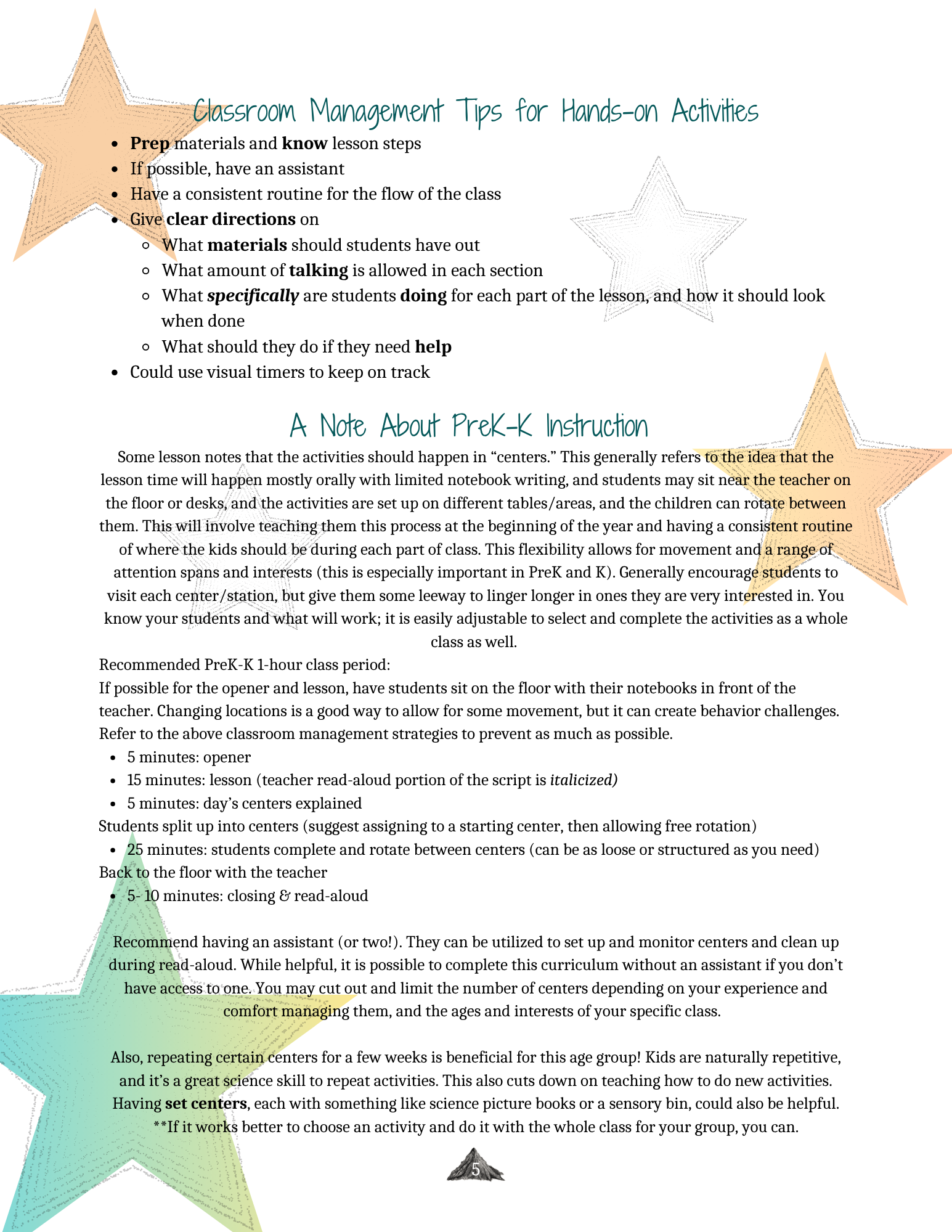 General Science Teacher Manual PreK-2nd